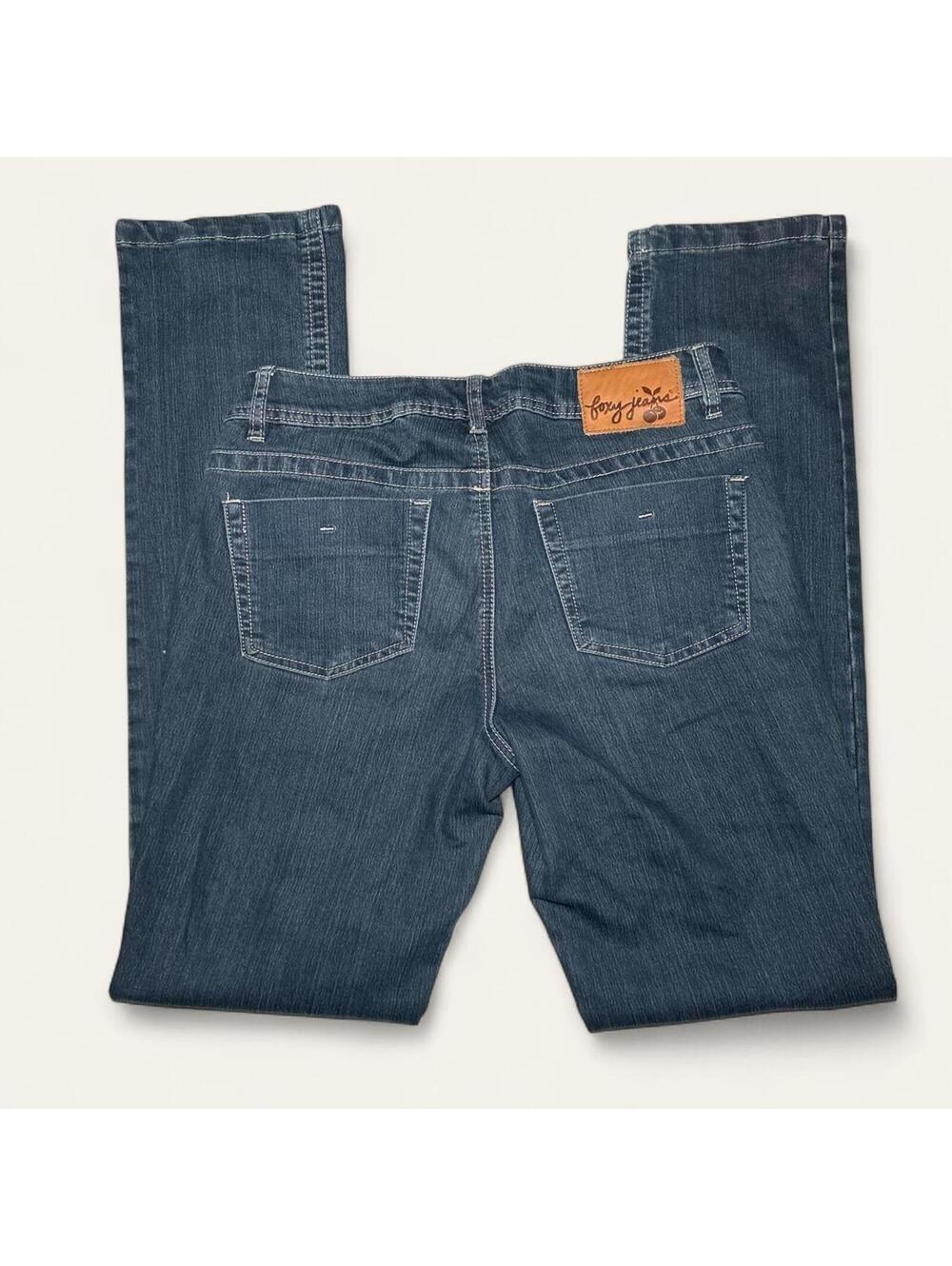 Y2K FOXY Blue Denim Jeans Studded Pocket Vintage Fit - Picture 6 of 6